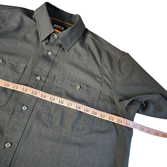 Orvis Active Fit Black Short Sleeve Performance Button Down Shirt Medium - Picture 7 of 8
